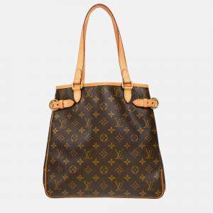 Pre Owned Louis Vuitton Batignolles Brown Monogram Vertical Tote Bag
