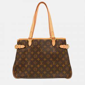 Pre Owned Louis Vuitton Batignolles Brown Monogram Horizontal Tote Bag