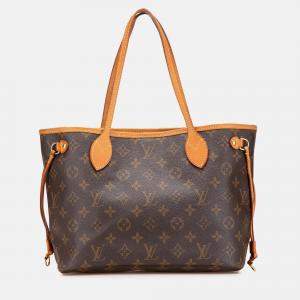 Pre Owned Louis Vuitton Brown Monogram Neverfull PM