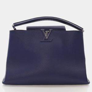 Louis Vuitton Capucines MM Blue Taurillon Leather Shoulder Bag
