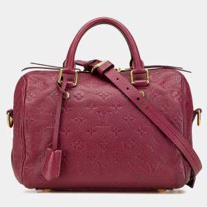 Louis Vuitton Burgundy Monogram Empreinte Speedy Bandouliere 25