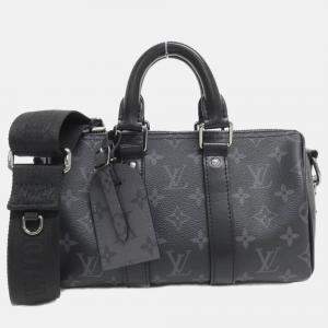 Louis Vuitton Monogram Eclipse Reverse Keepall Bandouliere 25Cm Boston Bag