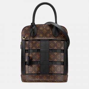 Louis Vuitton Tressage Brown Black PVC Leather Tote Shoulder Bag