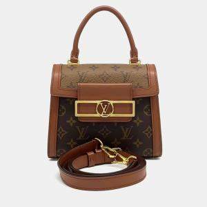 Louis Vuitton Brown Canvas and Leather Dauphine Capital Top Handle Bag