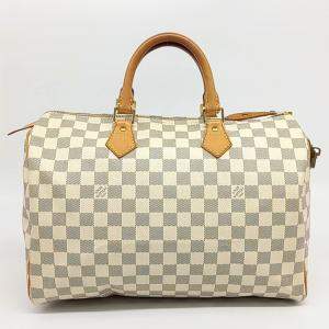 Louis Vuitton Grey White PVC Azur Speedy 35 bag