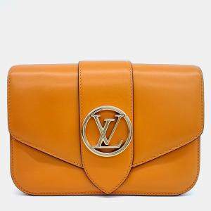 Louis Vuitton Orange Leather Pont Neuf Soft MM bag