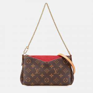 Pre Owned Louis Vuitton Brown Monogram Pallas Clutch