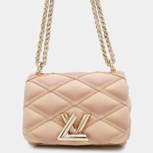 Louis Vuitton Maltage Pico Go-14 Beige Lambskin Chain Shoulder Bag 