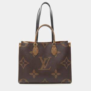 Louis Vuitton OnTheGo MM Brown/Beige Monogram Giant Canvas Tote Bag