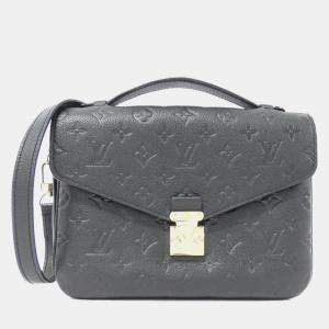 Louis Vuitton Pochette Metis MM Black Monogram Empreinte Leather Shoulder Bag