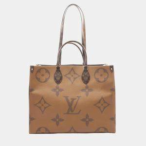 Louis Vuitton OnTheGo GM Brown Beige Monogram Giant Canvas Tote Bag