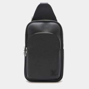 Louis Vuitton Avenue Black Taiga Leather Sling Bag