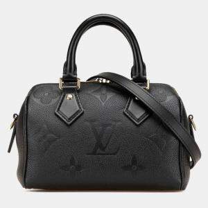 Louis Vuitton Monogram Empreinte Speedy Bandouliere 20 Handbag Noir Black Leather