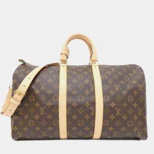 Louis Vuitton Monogram Keepall Bandouliere 45Cm Boston Bag