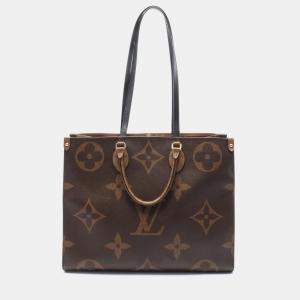Louis Vuitton On The Go Gm Shoulder Bag Coated Canvas Leather Monogram Giant Brown