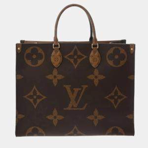 Louis Vuitton Monogram Giant Reverse On The Go Gm Brown Canvas Handbag