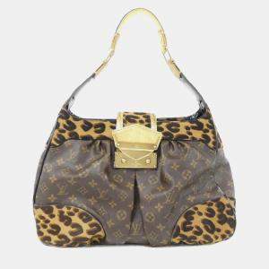 Pre Owned  Louis Vuitton Polly Brown Monogram Leopard Shoulder Bag