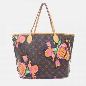 Louis Vuitton Neverfull MM Limited Edition Monogram Roses Tote Bag
