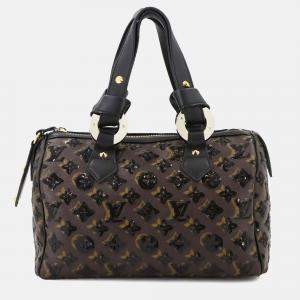 Louis Vuitton Monogram Eclipse Speedy 30 Handbag Brown Black Sequins