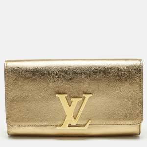 Louis Vuitton Gold Leather Louise Clutch