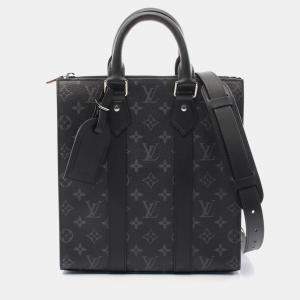 Louis Vuitton Sac Plat Monogram Eclipse Coated Canvas Leather Tote Bag