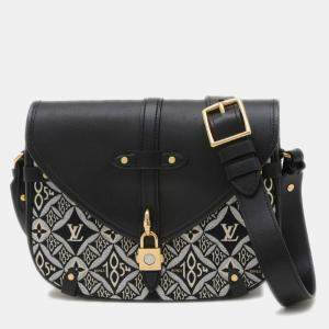 Pre Owned Louis Vuitton Neo Saumur MM Black Monogram Jacquard Shoulder Bag