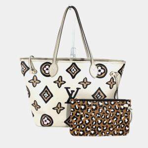  Louis Vuitton Neverfull MM Wild At Heart Capsule Collection Leather Shoulder Bag With Pouch 