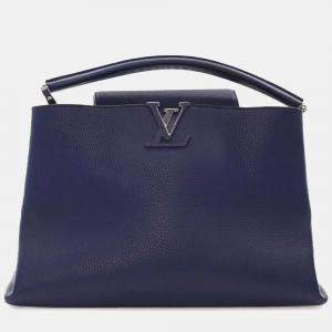 Louis Vuitton Blue Taurillon Capucines MM