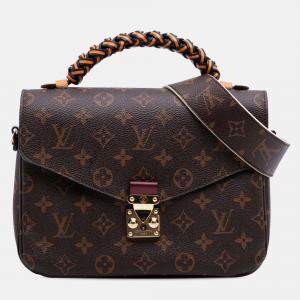 Louis Vuitton Brown/Orange Monogram Braided Pochette Metis