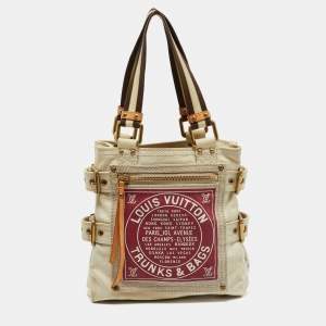 Louis Vuitton Red Canvas Globe Cabas PM Bag