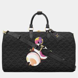 Louis Vuitton Takashi Murakami Keepall 45 Black Monogram Leather Panda