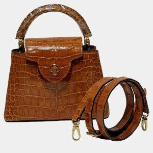 Louis Vuitton Capucines Mini Amber Brown Crocodile