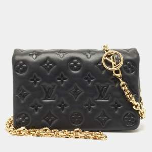 Louis Vuitton Black Monogram Leather Coussin Pochette Bag