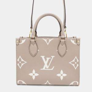 Louis Vuitton Onthego Tourterelle Claim Bicolor Monogram Empreinte Leather Monogram Giant Size Pm