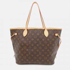Louis Vuitton Neverfull Beige/Brown Monogram MM Hand Bag