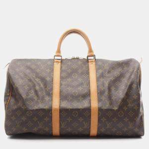 Louis Vuitton Keepall 50 Hand Bag  Monogram Canvas Brown