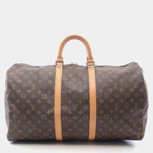Louis Vuitton Keepall 50 Travel Handbag  Monogram Canvas Brown