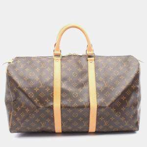 Louis Vuitton Keepall 50 Travel Bag  Monogram Canvas Brown