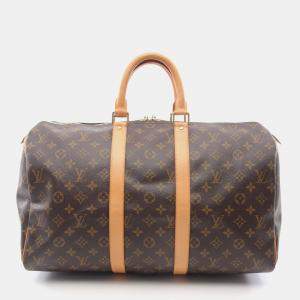 Louis Vuitton Keepall 45 Travelling Hand Bag  Monogram Canvas