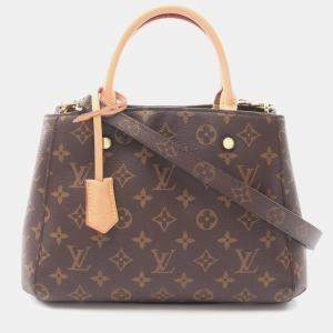 Louis Vuitton Montaigne Bb Shoulder Handbag  Monogram Canvas Brown