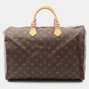 Louis Vuitton Speedy 35 Handbag  Monogram Canvas Leather Brown