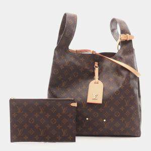Louis Vuitton Atlantis Gm Hand Shoulder Bag  Monogram Canvas Leather Brown