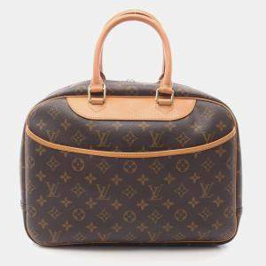 Louis Vuitton Deauville Bowling Vanity Handbag  Monogram Leather Brown
