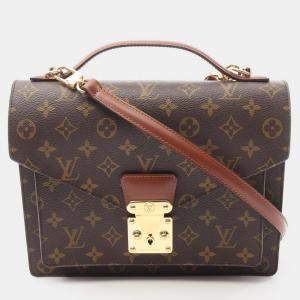 Pre Owned Louis Vuitton Monceau Brown Monogram Canvas Shoulder Bag