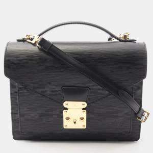 Louis Vuitton Monceau Shoulder Handbag  Epi Leather Black