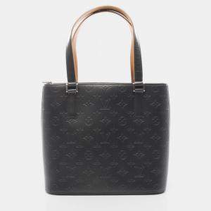 Louis Vuitton Stockton Tote Handbag  Monogram Mat Leather Black