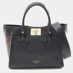 Louis Vuitton On My Side PM Black Leather and Monogram Satchel Bag