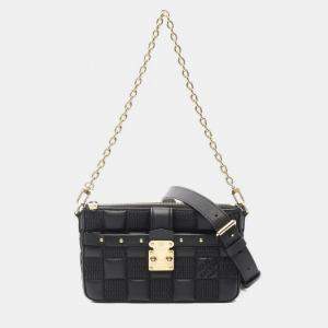 Louis Vuitton Troca Pm Crossbody Chain Shoulder Handbag  Leather Noir