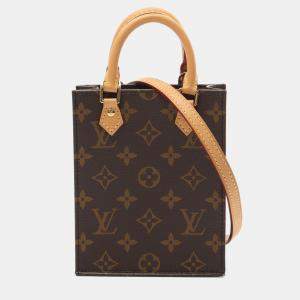 Louis Vuitton Petit Sac Plat Shoulder Handbag  Monogram Canvas