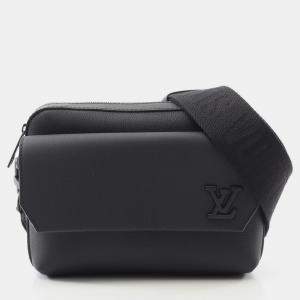 Pre Owned Louis Vuitton Fastline Messenger Black Aerogram Leather Shoulder Bag 